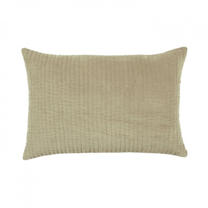 Haze Quartz Hand Quilted Velvet Cushion - 60x40cm